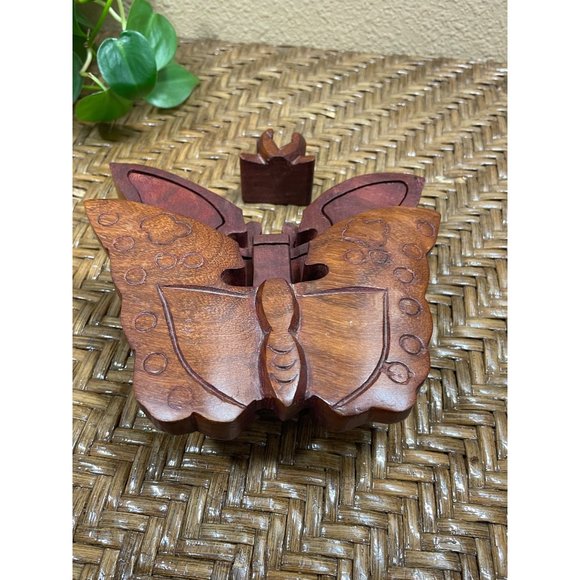 Butterfly Puzzle Box A Unique Twist To A Puzzle This 4 Piece - Picture 4 of 13